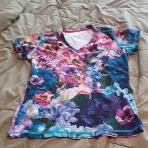 INKnBURN Multicolor Floral Short Sleeve Top